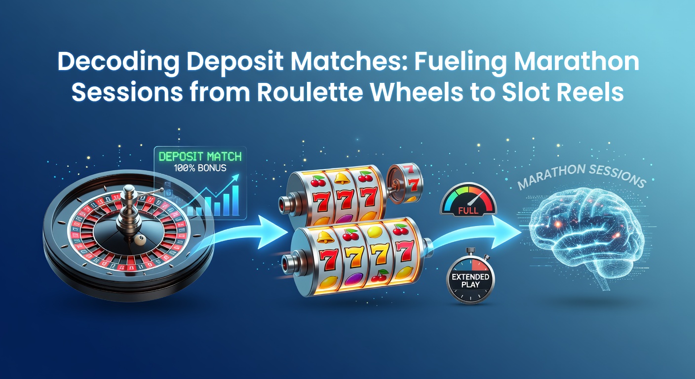 Grafik zeigt ein Online-Casino mit Deposit-Match-Bonus, der Spieler bei Roulette und Slots unterstützt